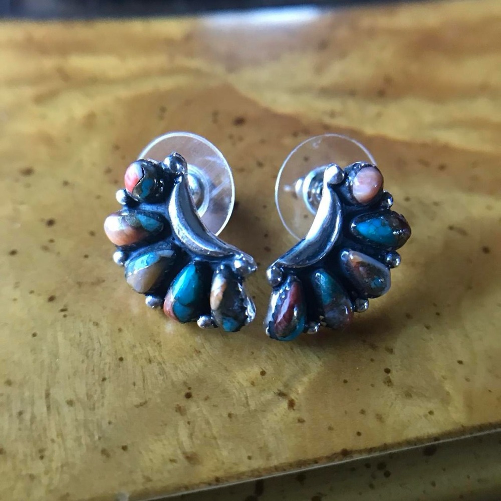 Elegant Silver and Blue Women's Earrings
